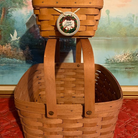 Longaberger Other - Bundle 𝅺2 Longaberger 1996 Handwoven Large/Small Square Baskets   12''
